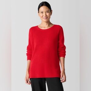 NWT Eileen Fisher Merino Crew Neck Top in Regenerative Wool